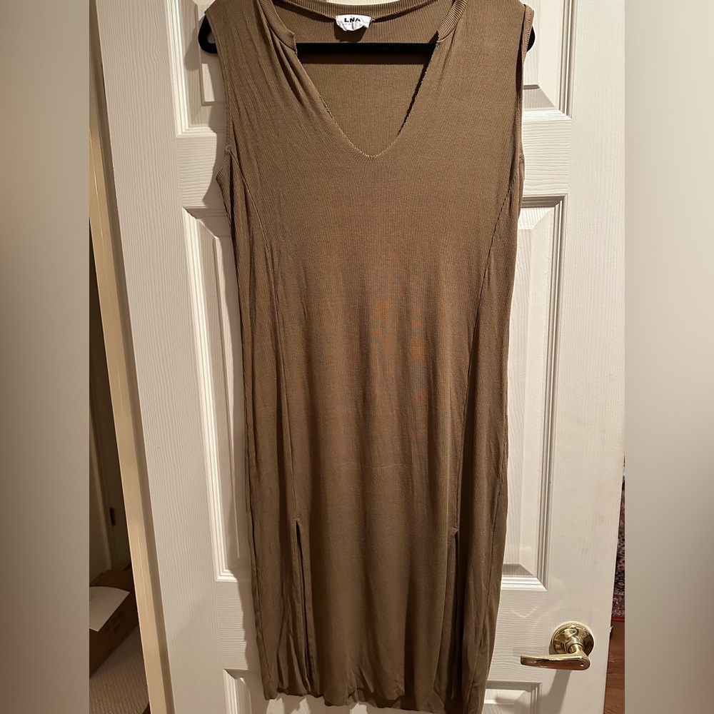LNA midi sleeveless t-shirt dress size M